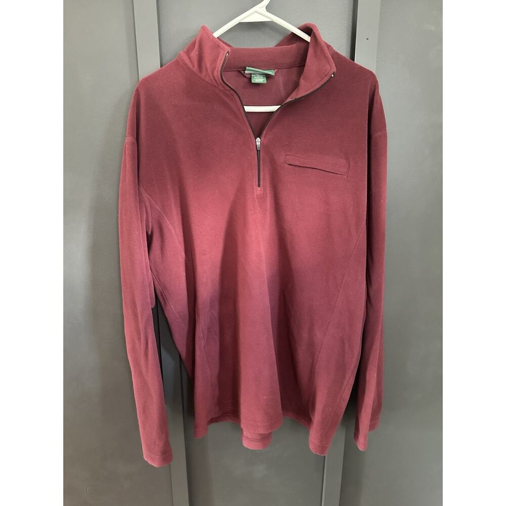 L.L. Beans Men’s 1/4 Zip Fleece Pullover - Size Large Tall, Red